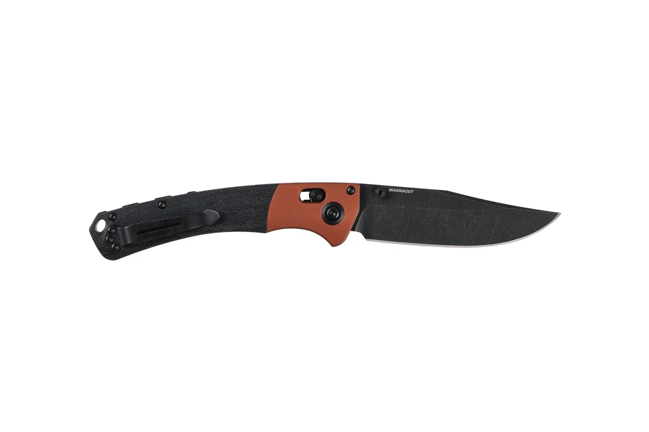 Складной нож Benchmade Crooked River DLC battlewash cталь MagnaCut рукоять Burnt Copper Aluminum/Micarta (15080BK-04)