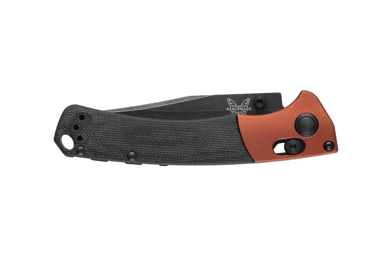 Складной нож Benchmade Mini Crooked River DLC battlewash cталь MagnaCut рукоять Burnt Copper Aluminum/Micarta (15085BK-04)