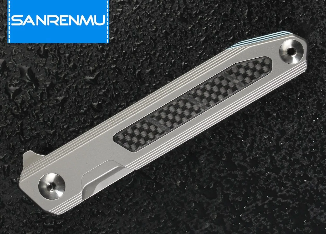 Складной нож SanRenMu 1162 beadblast сталь Sandvik 14C28N рукоять Silver Steel/G10