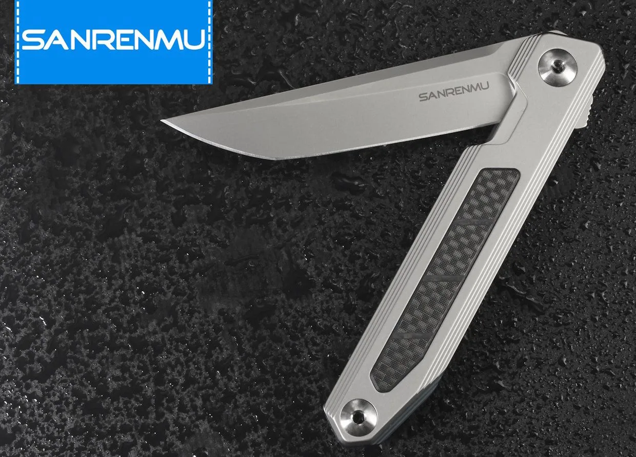 Складной нож SanRenMu 1162 beadblast сталь Sandvik 14C28N рукоять Silver Steel/G10