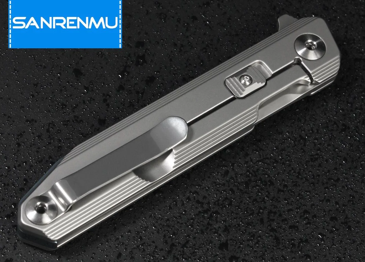 Складной нож SanRenMu 1162 beadblast сталь Sandvik 14C28N рукоять Silver Steel/G10