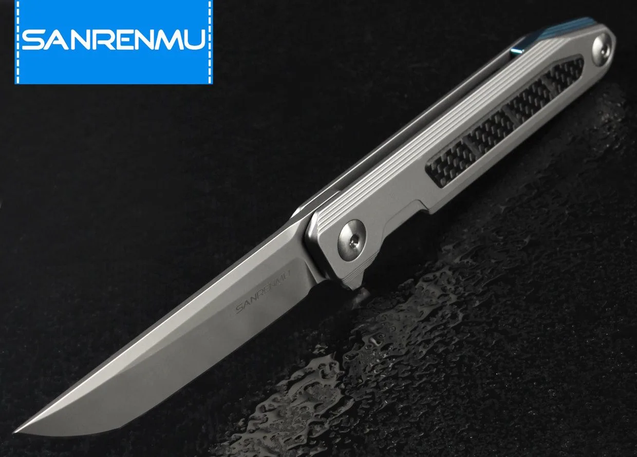 Складной нож SanRenMu 1162 beadblast сталь Sandvik 14C28N рукоять Silver Steel/G10