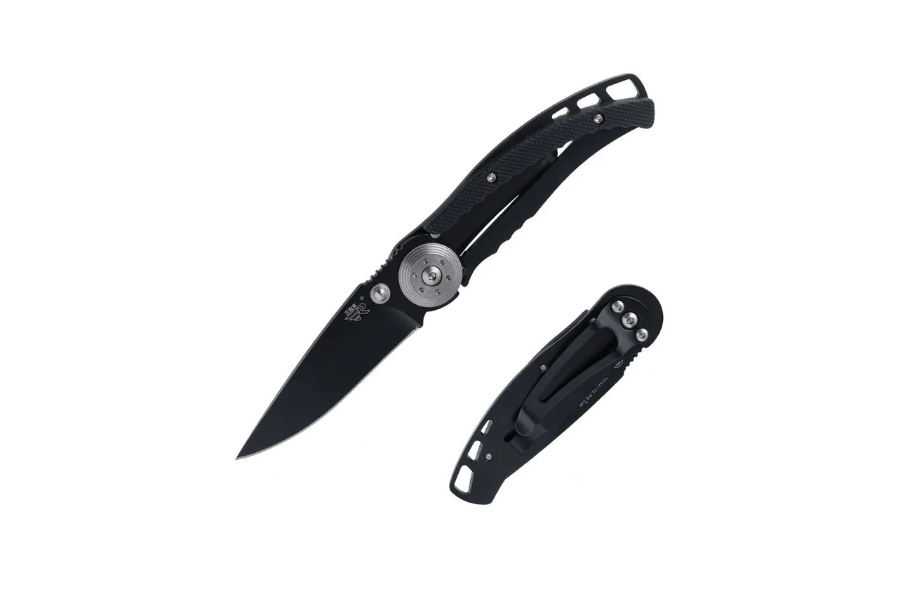 Складной нож SanRenMu 7036LUI-PH black oxide сталь 8Cr13MoV рукоять Black Steel/PA66